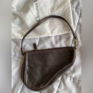 Dior mini saddle in distressed leather